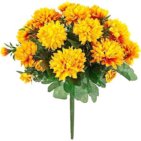 Amazon De K Nstliche Blumen Chrysanthemen Chrysanthemenstrau