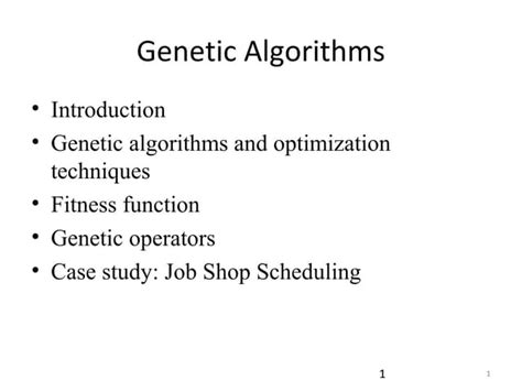 Genetic Algorithms Artificial Intelligence Ppt