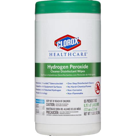 Clorox HealthCare Hydrogen Peroxide Wipes 95 Can 6 75 X 9 Non