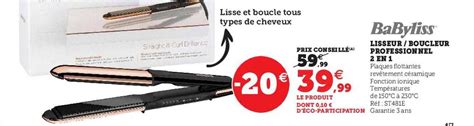 Promo Lisseur Boucleur Professionnel En Babyliss Chez Hyper U