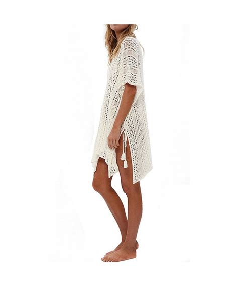 Women S Bathing Suit Tunic Cover Up Beach Bikini Swimsuit Crochet Dress Beige Cj C Tdycm