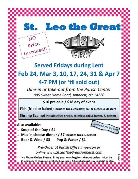 St Leo The Great Fish Fry St Leo The Great Church Amherst Ny