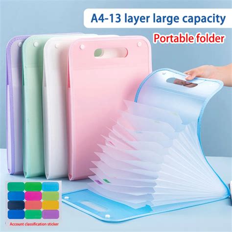 13 Layer File Folders Portable A4 Letter Size Accordian Document