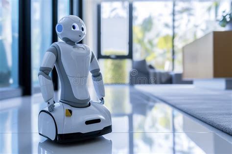 A Robot Assistant Helping with Household Chores Stock Illustration ...