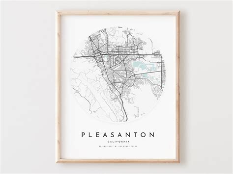 Pleasanton Map Print, Pleasanton Map Poster City Wall Art, Ca Road Map ...