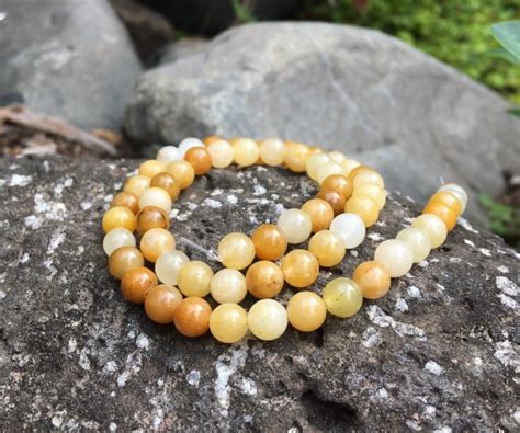 Yellow Jade Gemstone Round Beads Mm Strand My Beads