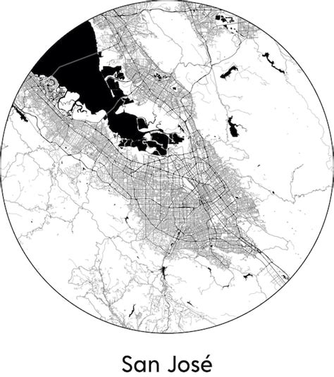 Premium Vector City Map North America United States San Jose Vector