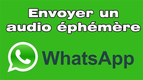 Comment Envoyer Un Message Vocal Ph M Re Sur Whatsapp Youtube