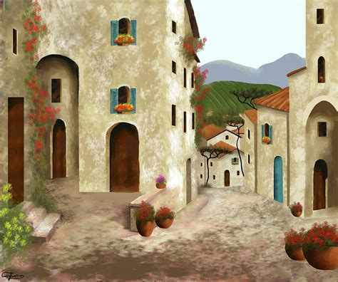 Side Streets Of Tuscany Painting By Larry Cirigliano Fine Art America