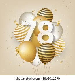 Happy 80th Birthday Gold Balloons Greeting Stock Illustration ...