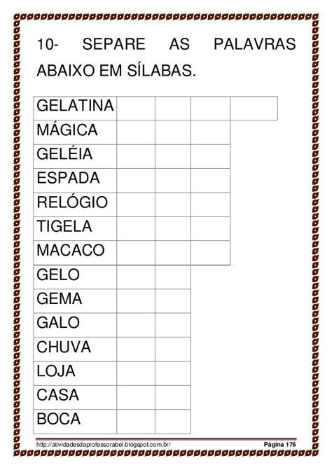 130 ideias de Separação de sílaba | atividades de alfabetização ...