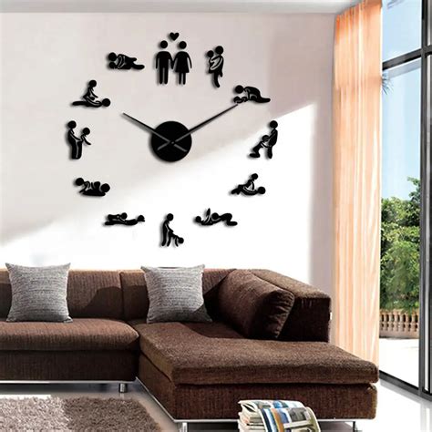 Bachelorette Game Sexy Kama Sutra Decorative Clock Modern Design Diy Large Wall Clock Watches