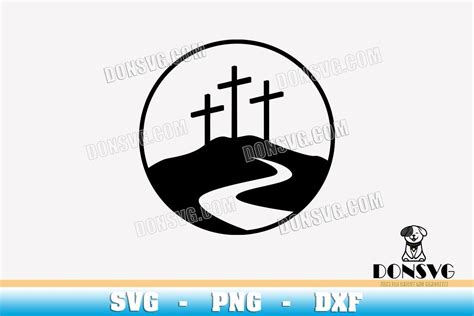 Calvary Cross Hill Circle Svg Christian Symbol Png Clipart For T Shirt