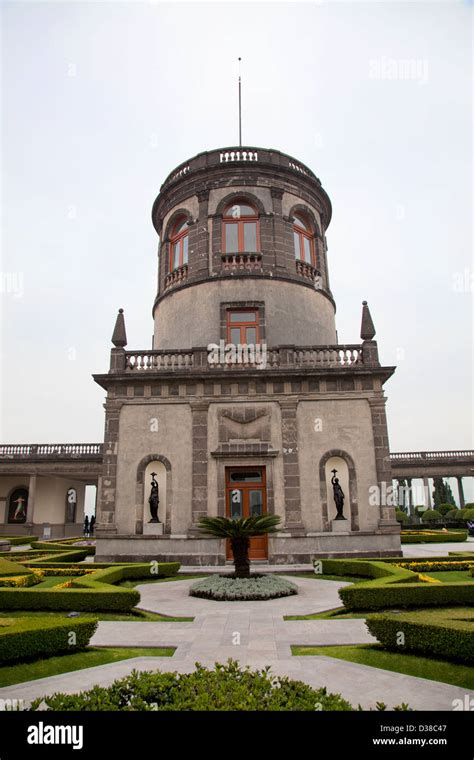 Tower in Landscaped Gardens at the top of Chapultepec Castle - Mexico ...