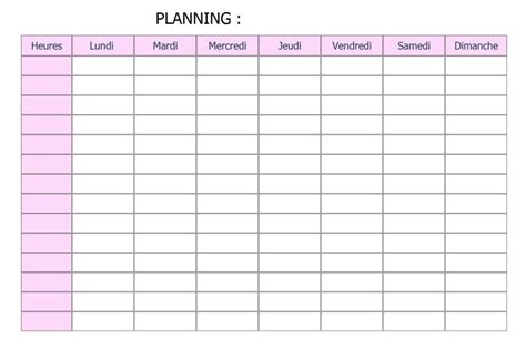 Imprimer en ligne planning de la semaine vierge à remplir - | Calendario settimanale, Agenda ...