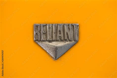 Bangkok,THAILAND-November 11 2016: "Reliant " Vintage mini car logo of ...