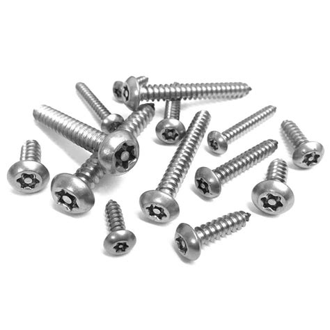 No 10 X 5 8 Torx Pin 6 Lobe Button Head Self Tapping Security Screws A2 Stainless Steel