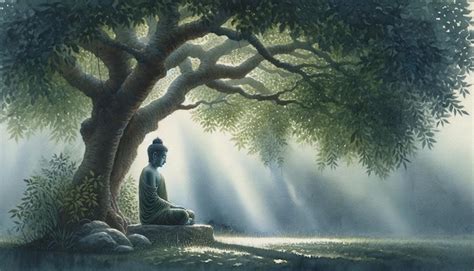 Premium Photo | Watercolor painting of Buddha sitting beneath a tree