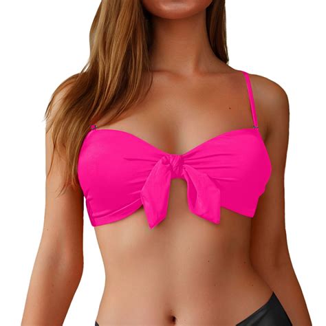 MNCEKFOD Swimsuits For Women Bandeau Bikini Top Strapless Swimsuit Tops Bathing Suit Tops