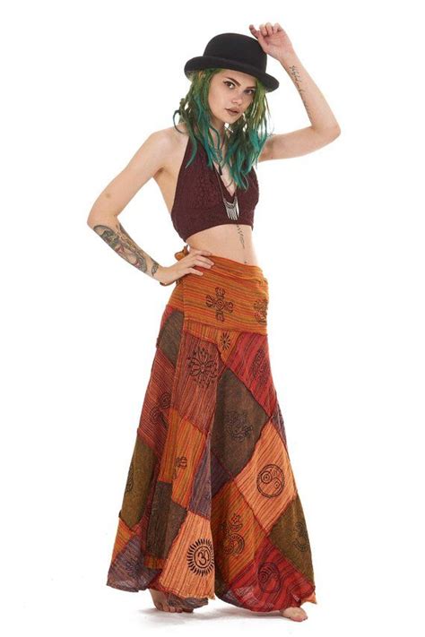 Hippy Patchwork Skirt Long Wrap Hippie Skirt Etsy Patchwork Skirt