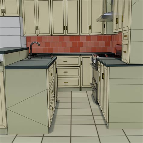 Isometric Kitchen 3d Model By Mg53