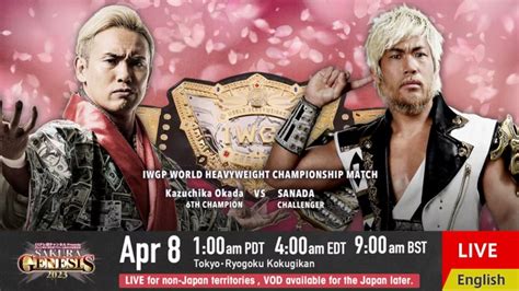 NJPW Sakura Genesis 2023 Results April 8 2023 Kazuchika Okada Vs