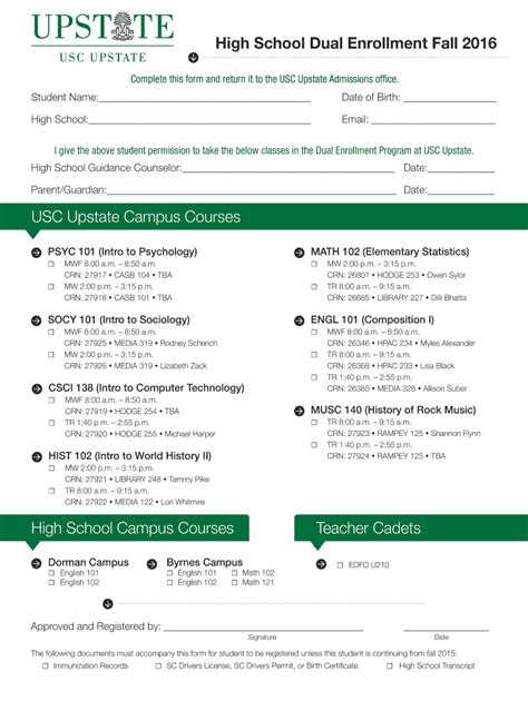 Fillable Online Uscupstate Complete This Form And Return It To The USC