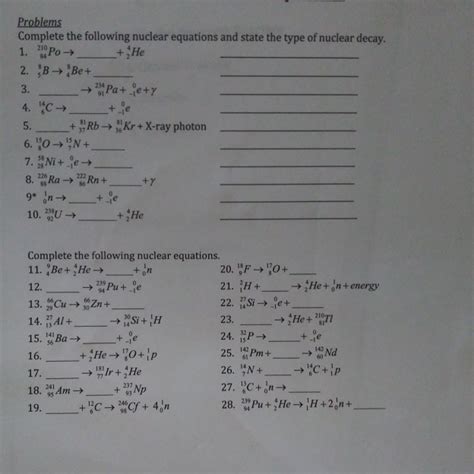 Solved Complete the following nuclear equations and state | Chegg.com