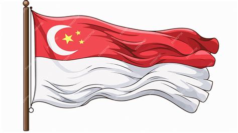 singapore flag drawing style vector isolated illustration premium ai