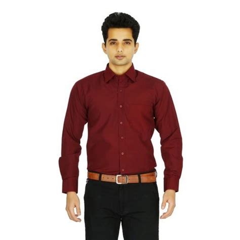 Collar Neck Mens Plain Cotton Shirt Machine Wash Size S Xxl At Rs