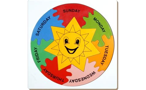 Jigsaw Days of Week Wooden Puzzle