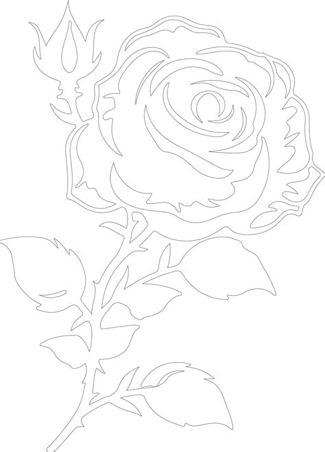 Premium Vector | Rose outline silhouette white background