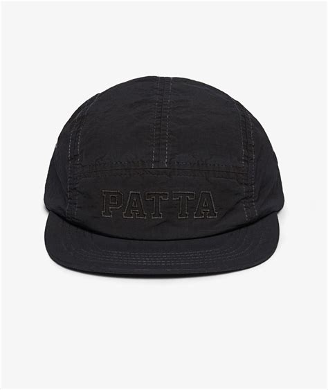 Patta Garment Dye Nylon 5 Panel Cap In Black Svd