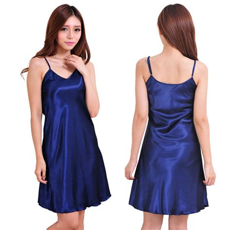 Sexy Women Silk Satin Slip Dress Babydoll Lingerie Underwear Nightgown Sleepwear EBay