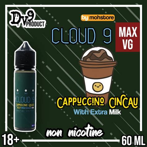 Jual Liquid Non Nicotine Dv9 Cappucino Cincau Susu Max Vg 60ml Vape Di