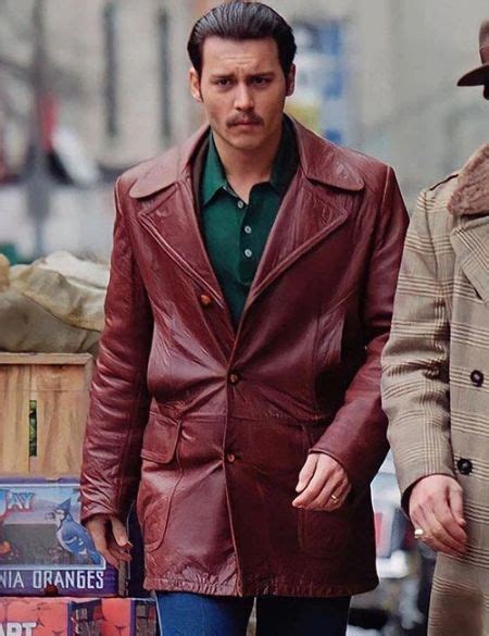 Donnie Brasco Johnny Depp (Donnie) Maroon Leather Blazer - Leather Outwears