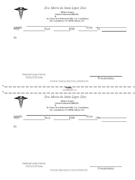 Arriba 47 Imagen Formato Receta Medica En Blanco Para Imprimir Gratis