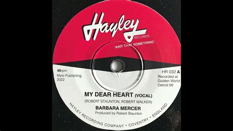 My Dear Heart Barbara Mercer Youtube