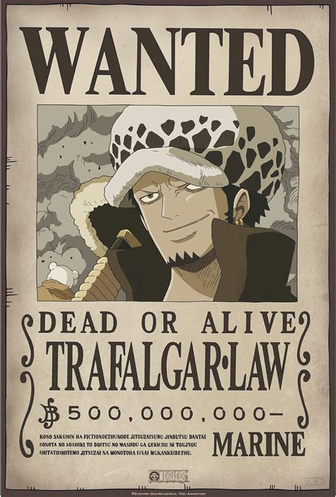 Abystyle One Piece Poster Wanted Trafalgar Law 52x35