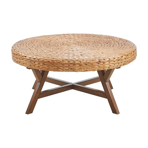 Seadrift Natural Woven Round Coffee Table Coffee Table Design Round