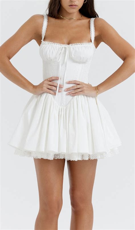 White Lace Corset Mini Dress Blingmyfriend