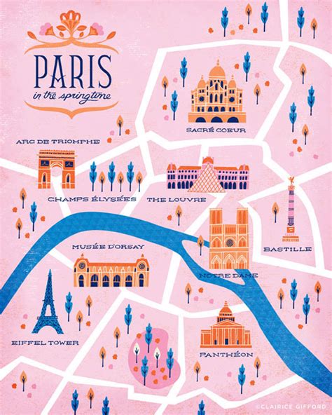 Paris Map Illustration