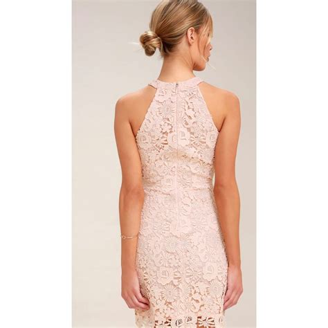 Lulus Love Poem Blush Pink Lace Mini Dress Size Large Gem