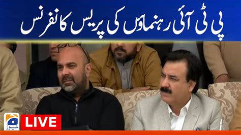 Live Pti Leader Press Conference At Peshawar Geo News Youtube