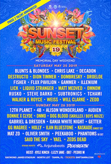 Sunset Music Fest announces Phase 2 lineup | Grateful Web