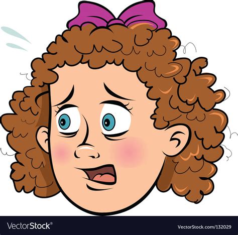 Scared Girl Royalty Free Vector Image Vectorstock