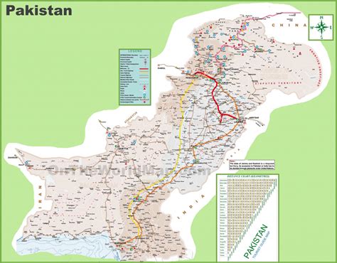 Pakistan Tourist Map intended for Printable Map Of Pakistan | Printable ...