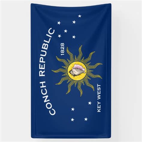 Conch Republic Flag Key West Florida Banner Zazzle