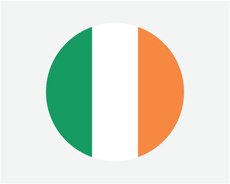 Ireland Round Country Flag. Irish Circle National Flag. Republic of