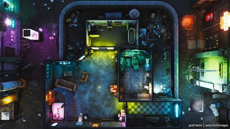 R Battlemaps Dystopian City Warehouse Free Cyberpunk Battle Map Hot